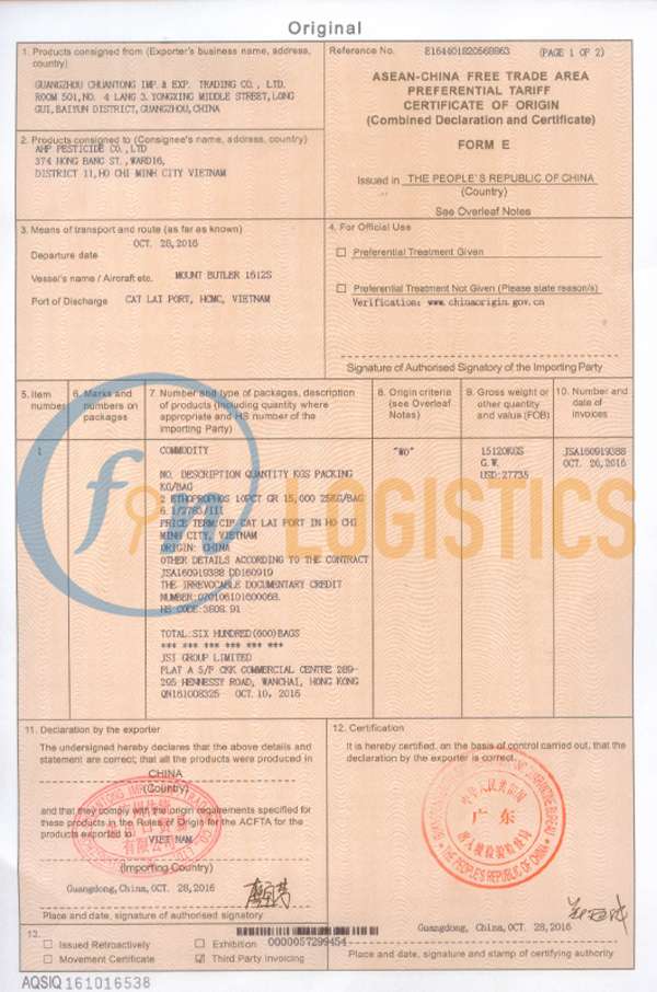 CO form E là gì? Những quy định và điều kiện để cấp CO form E mới nhất 7 CO form E