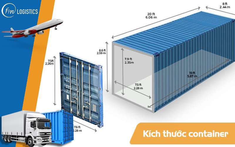 Kích thước container khi nhập khẩu hàng hóa từ Trung Quốc như thế nào? 7 Kích thước container