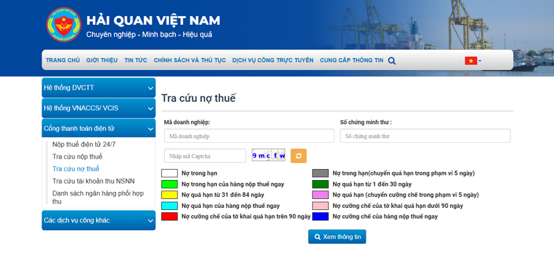 Hướng dẫn các bước tra cứu nợ thuế và nộp thuế Hải Quan cho doanh nghiệp 11 Tra-cuu-no-thue-hai-quan