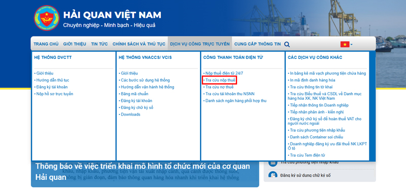 Hướng dẫn các bước tra cứu nợ thuế và nộp thuế Hải Quan cho doanh nghiệp 12 Tra-cuu-no-thue-hai-quan