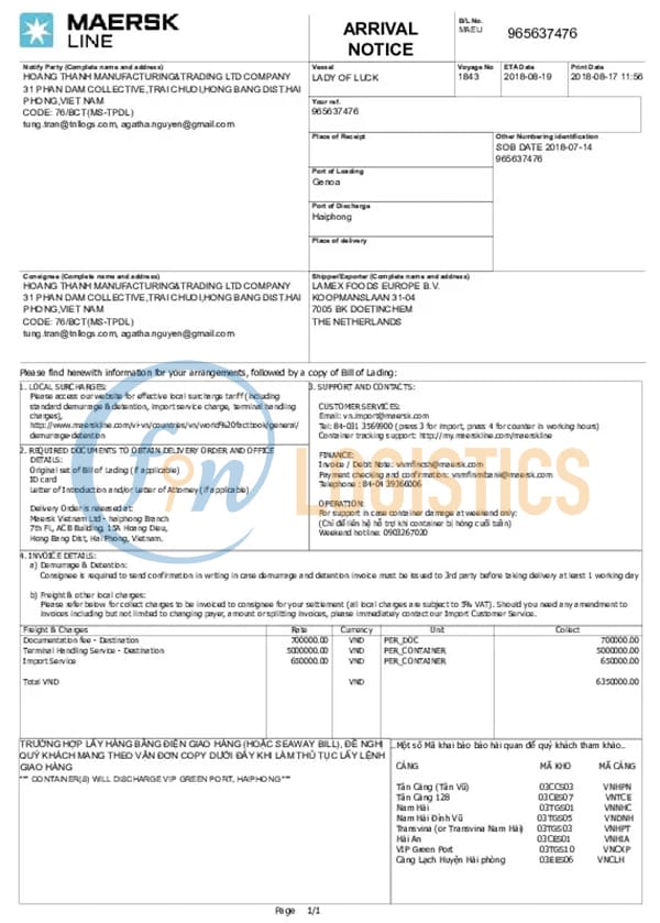 Arrival Notice là gì? Những nội dung quan trọng cần có trong giấy báo hàng đến 11 Arrival-notice-la-gi